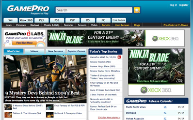 GamePro Website Redesign